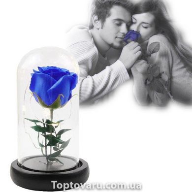 Роза в колбе с LED подсветкой маленькая №A51 Синяя 7820 фото