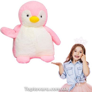 Игрушка-подушка Пингвин с пледом 3 в 1 Розовый 3344 фото