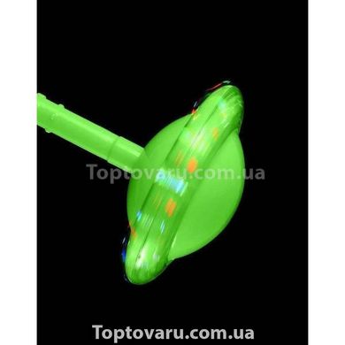 Скакалка на одну ногу со светящимся роликом (нейроскакалка) Sunroz с LED Зеленая 15210 фото