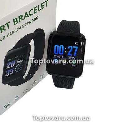 Фитнес смарт часы Smart Bracelet Черные 7632 фото