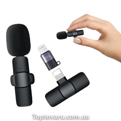Мікрофон петличний бездротовий для смартфона 2шт K9 Type-C 12253 фото