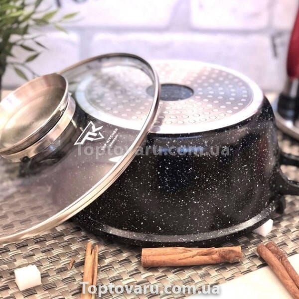 Каструля кругла з кришкою 6,63 л 28см Top Kitchen TК00053 Чорна 24029 фото