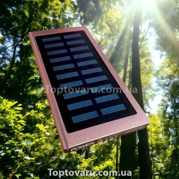 Power bank 20000mAh с солнечной панелью Solar Charger Розовый 19582 фото