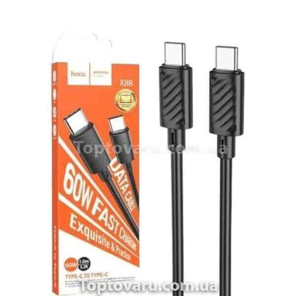 Кабель HOCO X88 Gratified 60W charging data cable for Type-C to Type-C Black 22493 фото