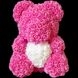Мишка з серцем з 3D троянд Teddy Rose 40 см Рожевий з білим серцем 488 фото 2