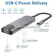 Док-станція USB Type-C 5в1 HDMI, 2 USB, LAN RJ45 Ethernet, Type C, USB-C 7389 фото 3