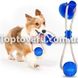 Игрушка для собак канат на присоске с мячом Pet molar toys Синяя 5446 фото 2