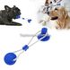 Игрушка для собак канат на присоске с мячом Pet molar toys Синяя 5446 фото 3