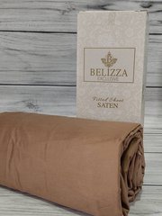 Простынь на резинке Belizza Espresso 160х200см Сатин Хлопок 16289 фото