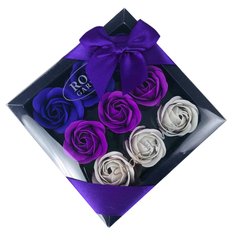 Подарунковий набір з трояндами з мила Soap Flower 9 шт Фіолетовий 3641 фото