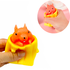 Іграшка-антистрес Pop It Фуфлік — білка, що вистрибує, жовта 9065 фото