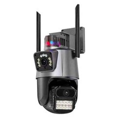 Камера відеоспостереження вулична поворотна з сиреною та зумом Dual Lens Zoom 3MP 12571 фото