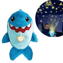 Детская плюшевая игрушка Акула ночник-проектор звёздного неба Star Belly Голубая