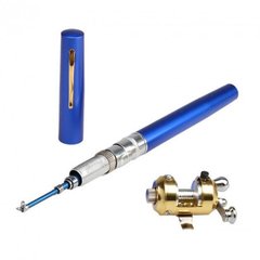 Складна міні вудка 97 см Fishing Rod In Pen Case Blue 1204 фото