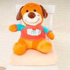 Игрушка-подушка собачка «SMAILE» с пледом 3 в 1 Розовый 9221 фото