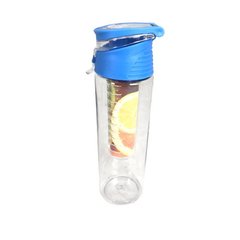 Пляшка для води Fruit Bottle із контейнером для фруктів 800 мл Синя 4688 фото