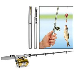 Складная мини удочка 97 см Fishing Rod In Pen Case Black Grey 1202 фото