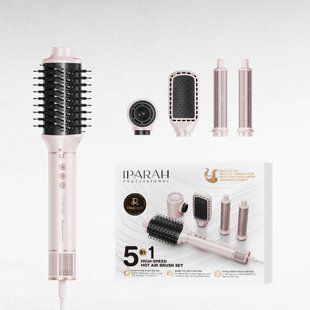 Фен-стайлер 5в1 5 насадок, 3 режима, 3 режима температуры, 105000 RPM, 1300W IPARAH P-505P Розовый 34888 фото