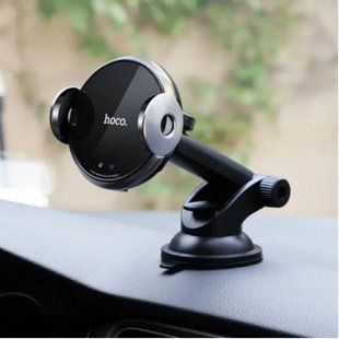 Автомобильная беспроводная зарядка holder HOCO CA48 Черная 4626 фото