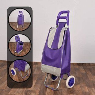 Сумка-візок на коліщатках для покупок Trolley medium 95x35см Фіолетова 38029 фото
