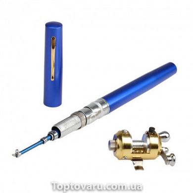 Складна міні вудка 97 см Fishing Rod In Pen Case Blue 1204 фото