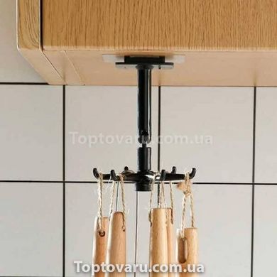 Крючок, що обертається для кухонного приладдя Kitchen Hook Чорний 12289 фото
