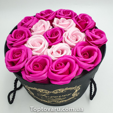 Подарунковий набір мила з троянд у капелюшної коробки Рожевий 4199 фото