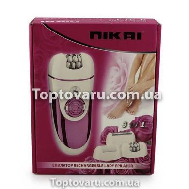 Эпилятор аккумуляторный 3в1 NIKAI NK-7818 розовый 5874 фото