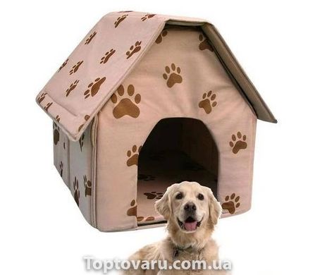 Будиночок для домашніх тварин Portable Dog House Бежевий 14361 фото