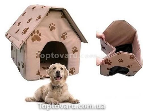 Будиночок для домашніх тварин Portable Dog House Бежевий 14361 фото