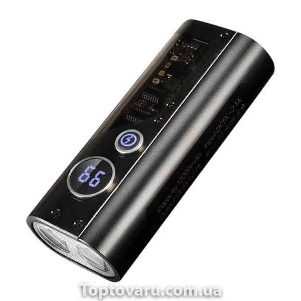 Ліхтар-павер банк ручний акумуляторний 12000mAh YEMAO YM-B200 2P50 LED+SMD(RGB) Li-Ion Чорний 37277 фото