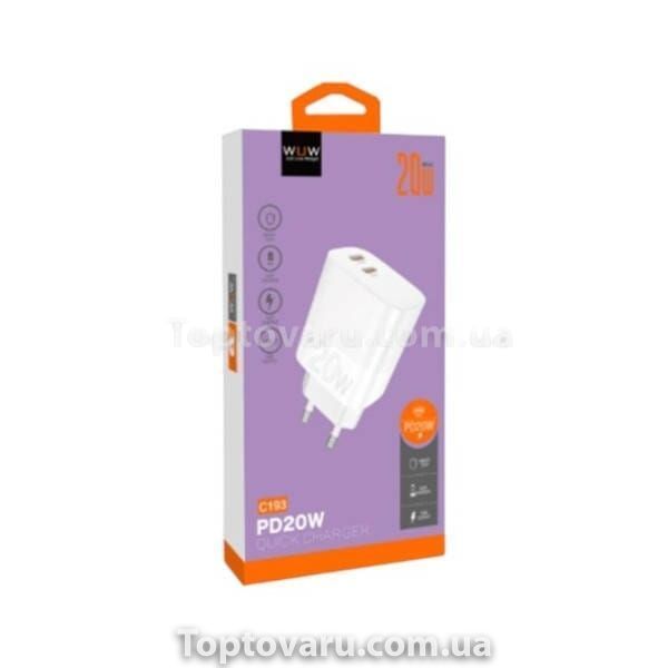Зарядное устройство для WUW-C193 PD20W+PD20W Charger USB C + USB C white 22520 фото