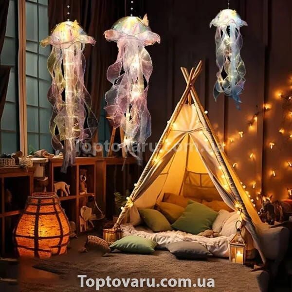 Декор светящийся Медуза на батарейках Jellyfish lamp AND HA-113 Желтая 22299 фото