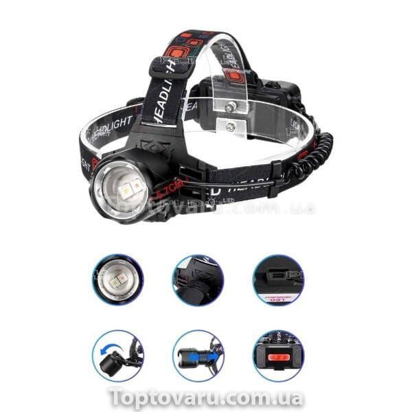 Фонарь налобный PLD-T115-2PM10-TG (white+green) Черный 21817 фото