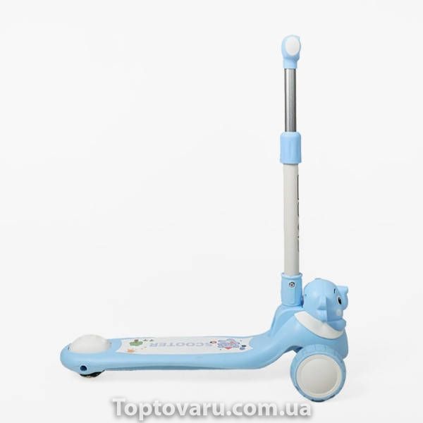 Самокат детский трехколесный с подсветкой, колеса PU 125х40мм Skyper LF-9603/48 Голубой с белым 37105 фото