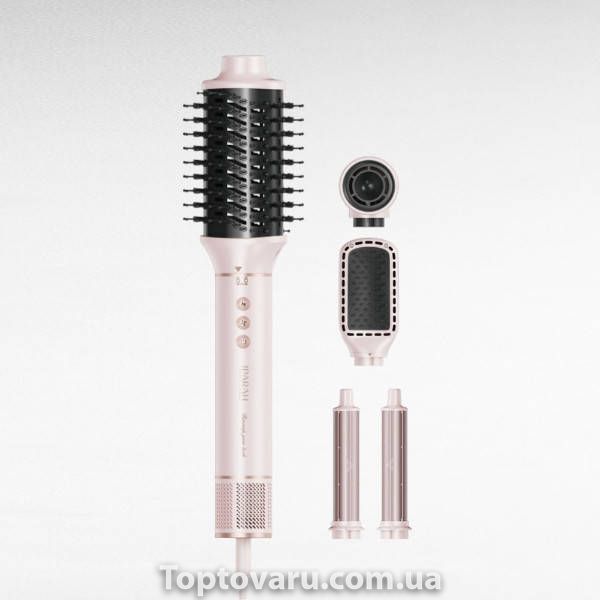 Фен-стайлер 5в1 5 насадок, 3 режими, 3 режими температури, 105000 RPM, 1300W IPARAH P-505P Рожевий 34888 фото