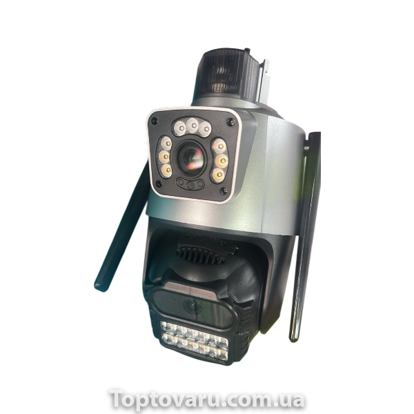 Камера відеоспостереження вулична поворотна з сиреною та зумом Dual Lens Zoom 3MP 12571 фото