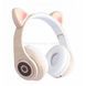 Беспроводные наушники Bluetooth с кошачьими ушками LED СXT-B39 CATS Бежевые 18157 фото 3