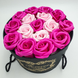 Подарочный набор мыла из роз в шляпной коробке Розовый 4199 фото 2