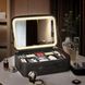 Косметичка-органайзер шкіряна із дзеркалом LED підсвічування Чорна 11938 фото 2