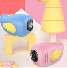 Детский фотоаппарат - видеокамера Kids Camera птичка Голубой