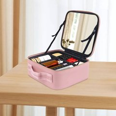 Косметичка-органайзер із дзеркалом Make Up Рожева 18568 фото