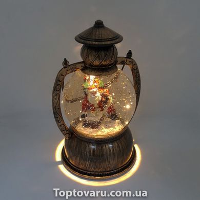 Декоративний новорічний ліхтар круглий "Санта з подарунками" (NG-WDL1610) 1393 фото