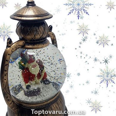 Декоративный новогодний фонарь круглый "Санта с подарками" (NG-WDL1610) 1393 фото