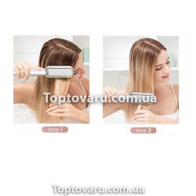Гребінець-випрямляч Hair Straightener HQT-909 B з турмаліновим покриттям Білий 4473 фото