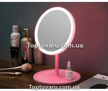 Настольное зеркало с подсветкой и вентилятором Beauty Breeze Mirror Розовое 7199 фото