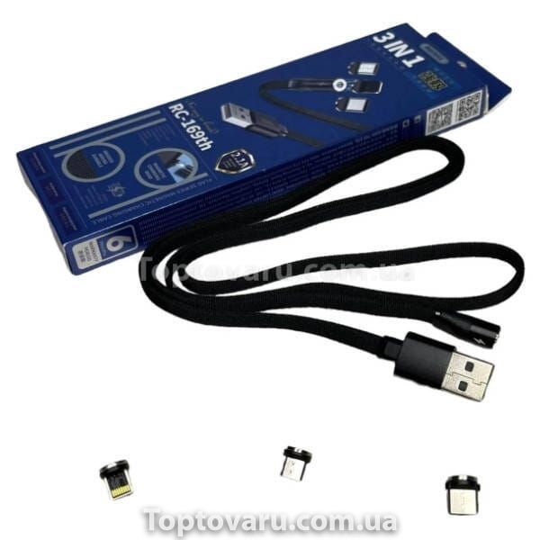 Магнитный кабель Remax 3 в 1 USB - microUSB / Lightning / Type-C 17660 фото
