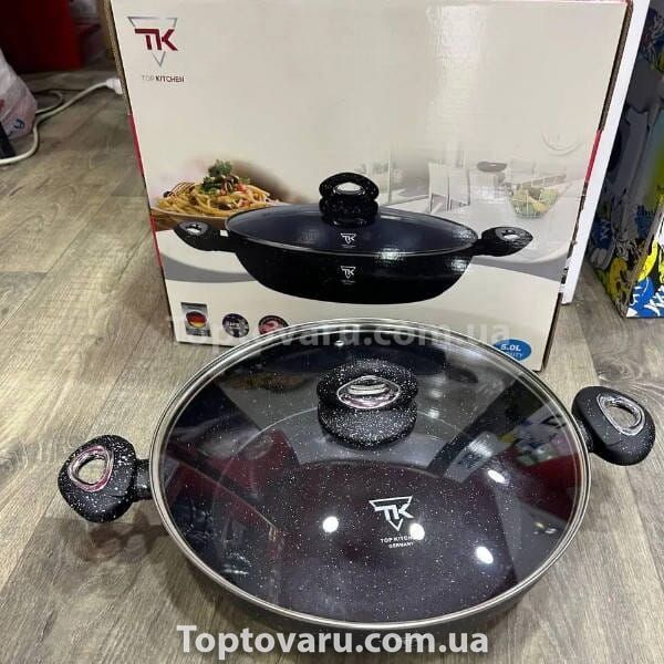 Сотейник-казан з мармуровим покриттям антипригарним 32см 5л Top Kitchen TK00095 Чорний 19230 фото