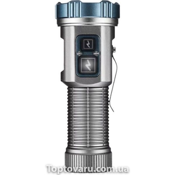 Ліхтар ручний акумуляторний YEMAO YM-F555X 5P35+4LED RED+BLUE Сірий 37280 фото
