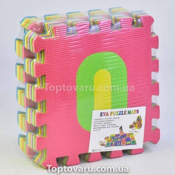 Термоковрик детский игровой Пазлы Цифры 29*29*0,7см 10шт EVA С 36597 Разноцветный с цветными вставками 33225 фото
